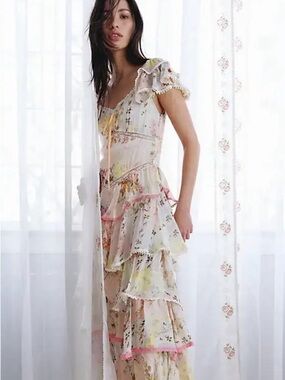 Free People Love You Bunches Floral Tiered Dress